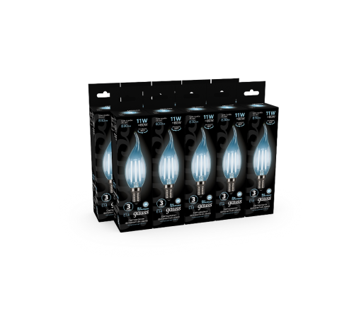 Лампа светодиодная Black LED Filament Свеча на ветру E14 11W 750lm 4100K  104801211  Gauss