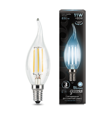 Лампа светодиодная Black LED Filament Свеча на ветру E14 11W 750lm 4100K  104801211  Gauss