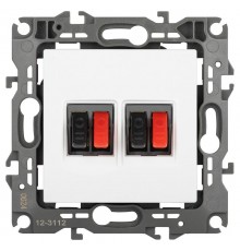 Розетка ЭРА Серия 12 12-3112-01М аудио двойная, белый матовый   Б0065713  ЭРА