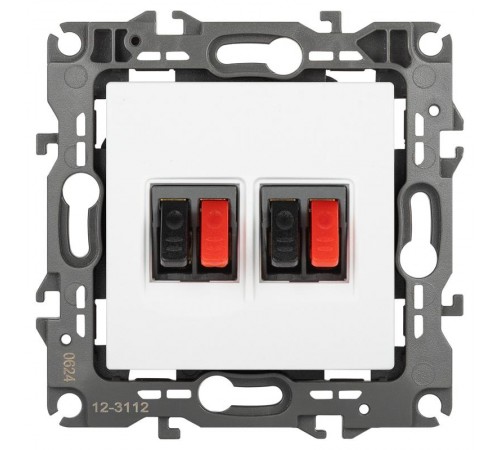 Розетка ЭРА Серия 12 12-3112-01М аудио двойная, белый матовый   Б0065713  ЭРА
