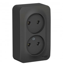 Blanca Антрацит О/У Розетка 2-ая без заземления без шторок, 16А, 250В  BLNRA000206  SE