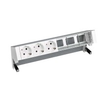 Simon S400 Настольный розеточный блок, 3х2P+E, 3 пустых модуля, алюминий, Simon 400  42603000-133  Simon