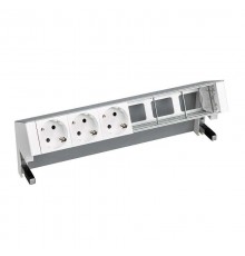 Simon S400 Настольный розеточный блок, 3х2P+E, 3 пустых модуля, алюминий, Simon 400  42603000-133  Simon