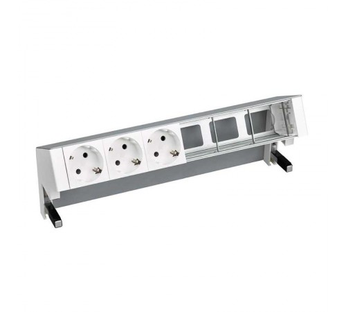 Simon S400 Настольный розеточный блок, 3х2P+E, 3 пустых модуля, алюминий, Simon 400  42603000-133  Simon