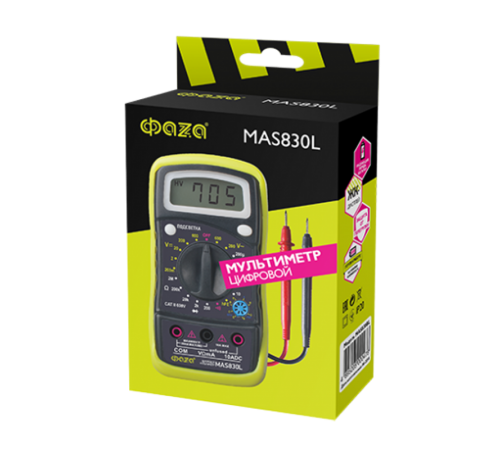 Мультиметр цифровой MAS830L  5000490  ФАZА