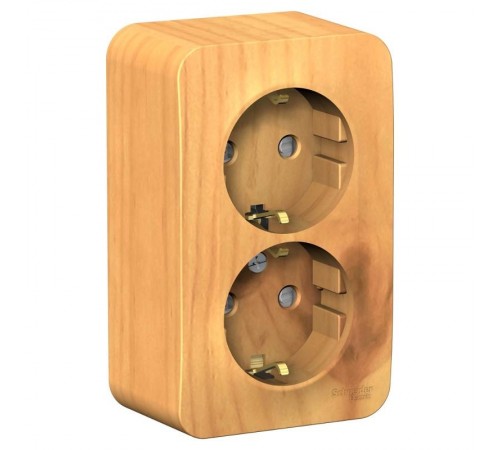 Blanca Ясень О/У Розетка 2-ая с заземлением со шторками, 16А, 250В  BLNRA011205  SE