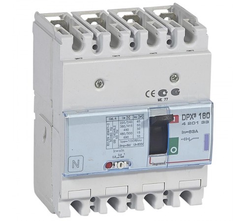 Автоматический выключатель DPX3 160 термомагнитный расцепитель 50кА 400В 4П 63А  420133  Legrand