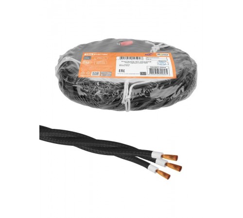 Ретро провод "Эко" 3х2,5 витой ГОСТ черный (10м)  SQ2801-0334  TDM