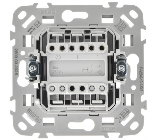 FLITE Выключатель 2-клавишный 10А ВС12-1-0-ФлА алюминий  FI-V20-0-10-1-K47  IEK