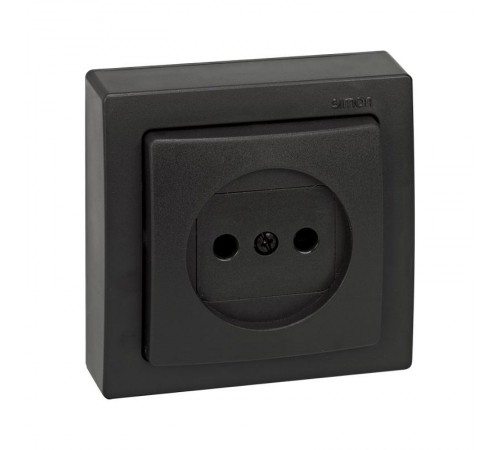 Simon 73 Накладка со шторками на розетку б/з, S73 Loft, графит  73040-62  Simon