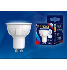 Лампа светодиодная LED-JCDR 6W/NW/GU10/FR PLP01WH LED. "JCDR", матовая. серия Яркая, пр-во Россия, 4000K  UL-00002421  Uniel