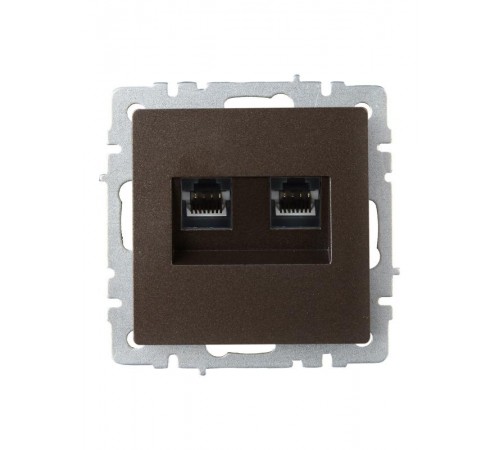 BRITE Розетка компьютерная 2-ая RJ45 кат.6 РК11-2-БрТБ темная бронза  BR-K20-2-K45  IEK