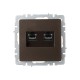 BRITE Розетка компьютерная 2-ая RJ45 кат.6 РК11-2-БрТБ темная бронза  BR-K20-2-K45  IEK
