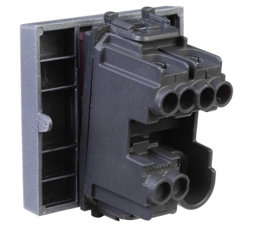 Выключатель одноклавишный модульный, "Avanti", " Закаленная сталь", 2модуля  4404102  DKC