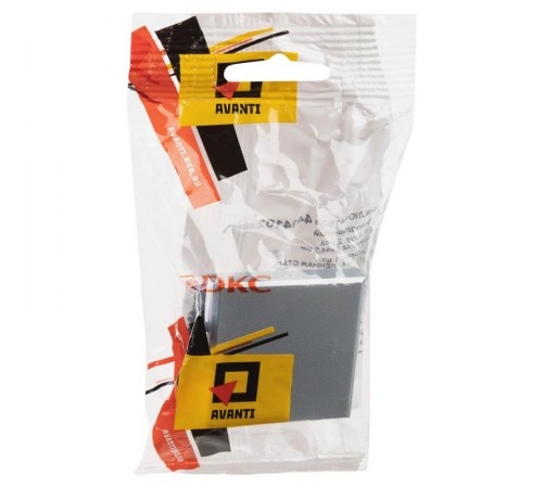 Выключатель одноклавишный модульный, "Avanti", " Закаленная сталь", 2модуля  4404102  DKC