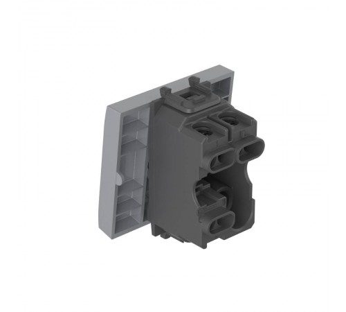 Выключатель одноклавишный модульный, "Avanti", " Закаленная сталь", 2модуля  4404102  DKC