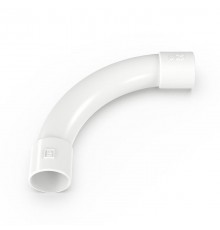 Соединитель угловой белый d25 мм (30шт/270шт уп/кор)  PR13.0465  Промрукав
