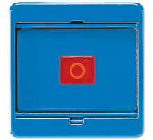Клавиша с стеклянной пластиной для выключателей и кнопок; синяя  561GLBL  Jung