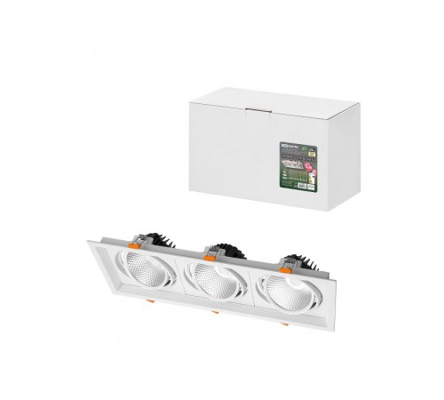 Светильник встраиваемый карданный "Фокус-1" LED CSL-01-3x11-WW 33 Вт, 35°, 3000 К, 80 Ra, IP20,  SQ0369-0412  TDM