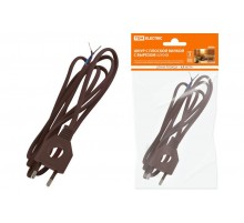 Шнур с плоской вилкой с вырезом ШУ04 ШВВП 2х0,75мм2 1,7 м. коричневый "ЭКО"  SQ1305-0036  TDM
