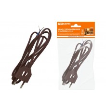 Шнур с плоской вилкой с вырезом ШУ04 ШВВП 2х0,75мм2 1,7 м. коричневый "ЭКО"  SQ1305-0036  TDM