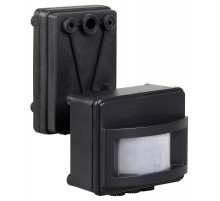 Датчик движения ДД 017 черный, макс. нагрузка 1100Вт, угол обзора 120град., дальность 12м, IP44,  LDD13-017-1100-002  IEK
