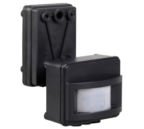 Датчик движения ДД 017 черный, макс. нагрузка 1100Вт, угол обзора 120град., дальность 12м, IP44,  LDD13-017-1100-002  IEK