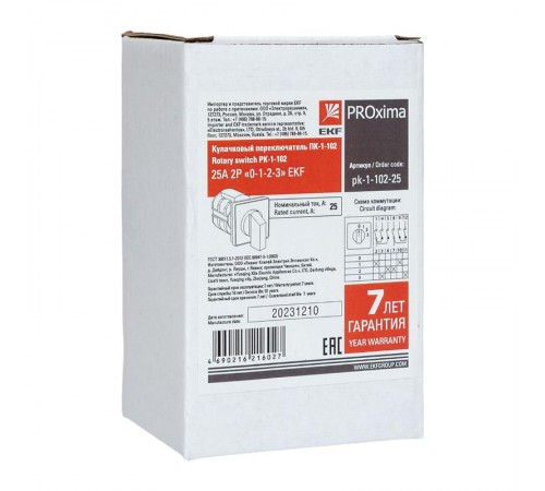 ПК-1-102 25А 2P "0-1-2-3"    pk-1-102-25   EKF 