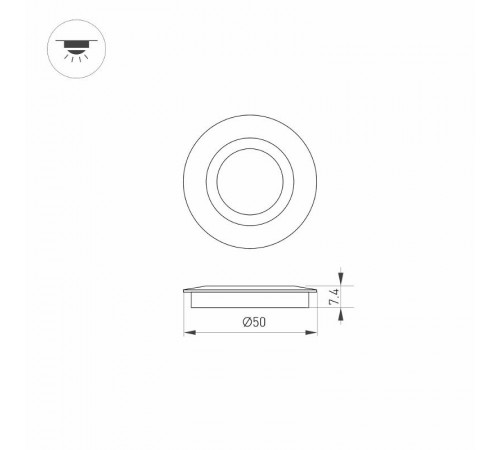 Накладка ART-DECK-CAP-FLAT-R50 (SL, STEEL) (Arlight, Металл)  024927  Arlight