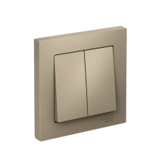 AtlasDesign Шампань Выключатель 2-клавишный сх.5, 10АХ, (в сборе с рамкой)  ATN000552  SE