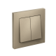 AtlasDesign Шампань Выключатель 2-клавишный сх.5, 10АХ, (в сборе с рамкой)  ATN000552  SE