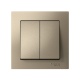 AtlasDesign Шампань Выключатель 2-клавишный сх.5, 10АХ, (в сборе с рамкой)  ATN000552  SE