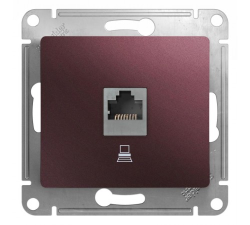 Glossa Баклажановый Розетка компьютерная RJ45 кат.5E  GSL001181K  SE