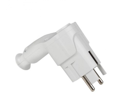 Вилка с кнопкой извлечения с/з белая 16А 250В  AVP-16-k  EKF