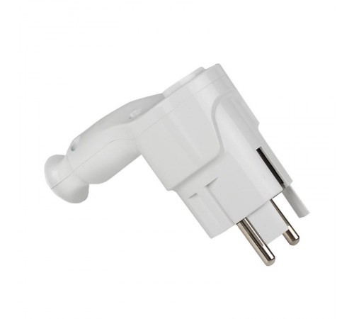 Вилка с кнопкой извлечения с/з белая 16А 250В  AVP-16-k  EKF