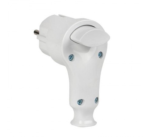 Вилка с кнопкой извлечения с/з белая 16А 250В  AVP-16-k  EKF