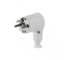 Вилка с кнопкой извлечения с/з белая 16А 250В  AVP-16-k  EKF