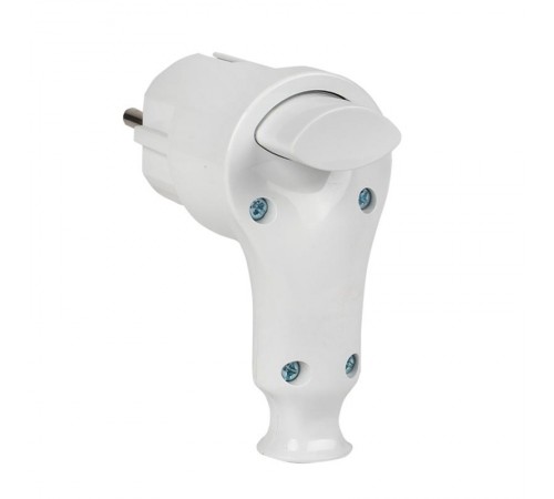 Вилка с кнопкой извлечения с/з белая 16А 250В  AVP-16-k  EKF