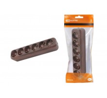 Колодка розеточная 6 гнезд 2П+3 16А 250В "Эко" (бук)   SQ1806-0071  TDM