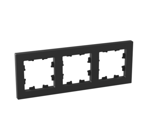 3 - местная рамка, чёрная, пластик Эпика EKF  UP1-FPB-03  EKF