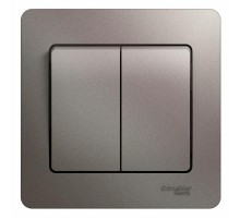 Glossa Платина Выключатель 2-клавишный сх.5, 10AX (в сборе)  GSL001252  SE