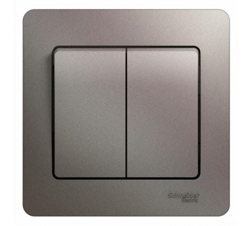 Glossa Платина Выключатель 2-клавишный сх.5, 10AX (в сборе)  GSL001252  SE