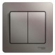 Glossa Платина Выключатель 2-клавишный сх.5, 10AX (в сборе)  GSL001252  SE