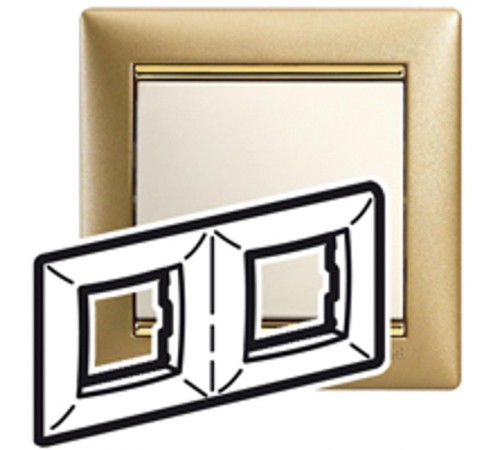 Valena Матовое Золото Рамка 2-ая гориз  770302  Legrand