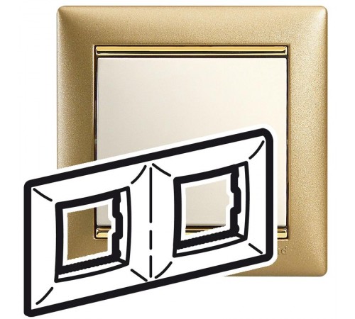 Valena Матовое Золото Рамка 2-ая гориз  770302  Legrand