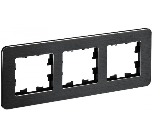 BRITE Рамка 3-ая РУ-3-1-Бр металл черный RE AL  BR-M32-M-21-K02  IEK