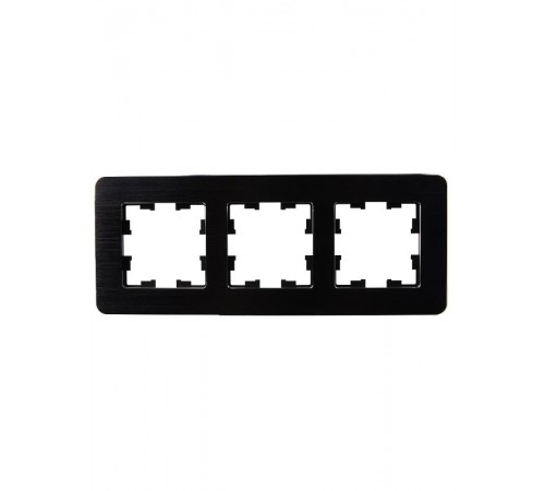 BRITE Рамка 3-ая РУ-3-1-Бр металл черный RE AL  BR-M32-M-21-K02  IEK