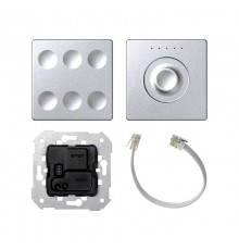 Комплект 6-кл сенсорн.выкл.+ сенс.регулятор, с возможн. индивидуал. маркиров., LON, алюминий  8000672-093  Simon