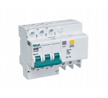 Выключатель автоматический дифференциального тока ДИФ-101 3п 40А C 30мА тип AC (6 мод)  15056DEK  DEKraft