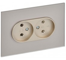 SKANDY Розетка 2-местная без з/к/ш стекло 10А SK-R03Sh шамп.  SK-R20-10-K37  IEK